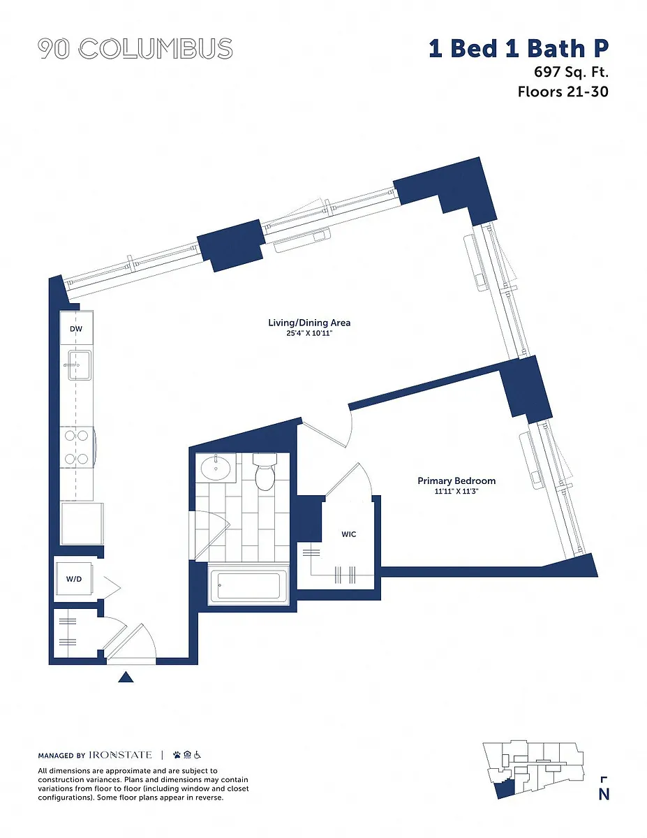 Floor plan 1 Bed 1 Bath P