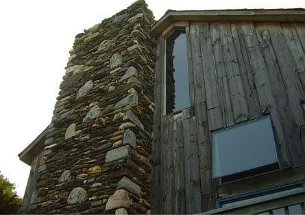 east side/stone chimney