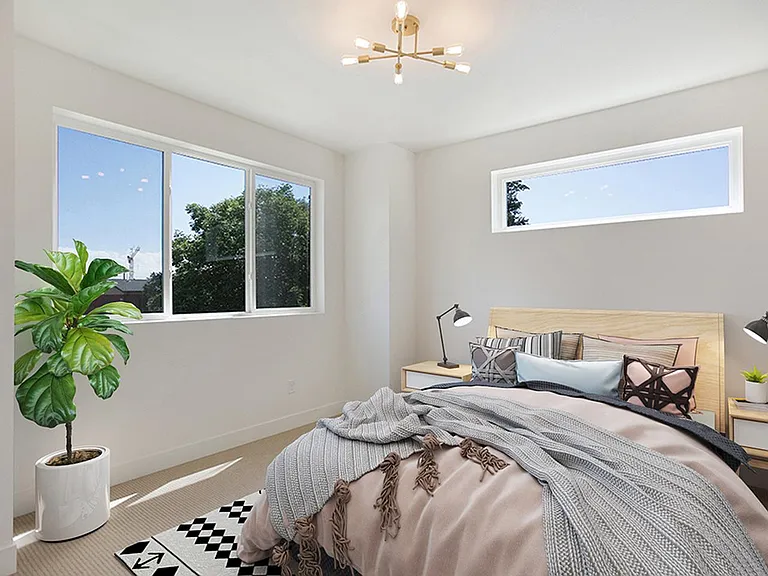 Bedroom 3. This image shows a virtually furnished space. Bedrooms come unfurnished.
