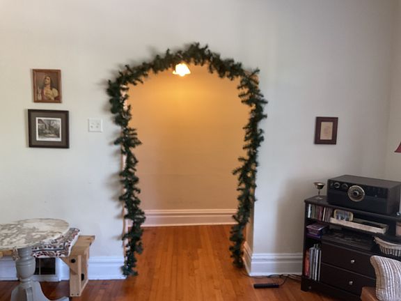 Living room archway leading into the hall