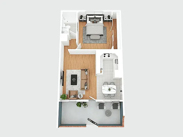 Floor plan Large 1 Bedroom