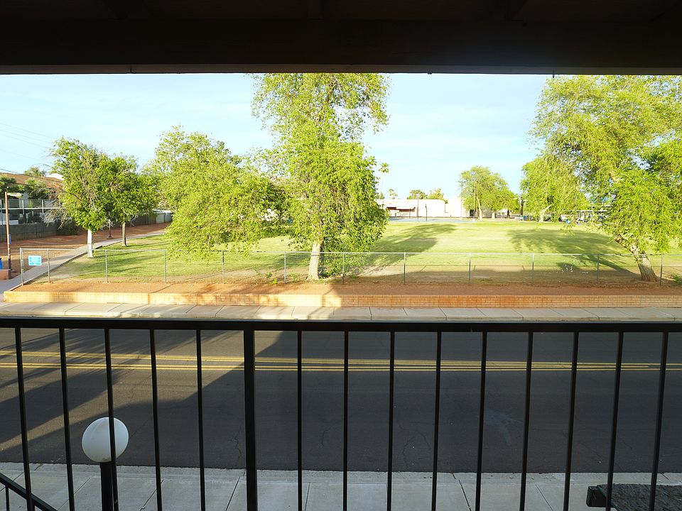 View of city park from dining area