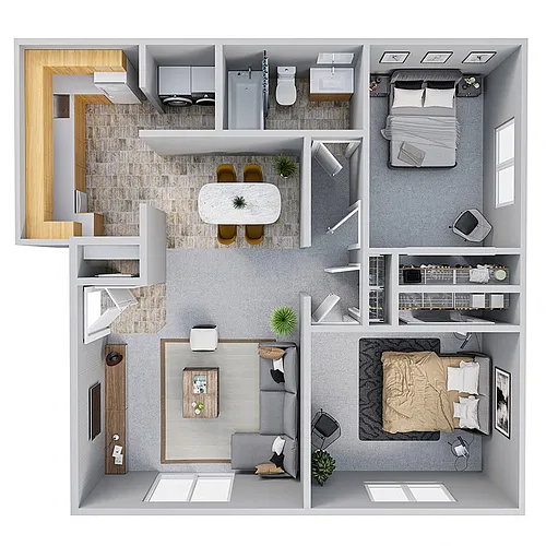 Floor plan 2 Bed 1 Bath