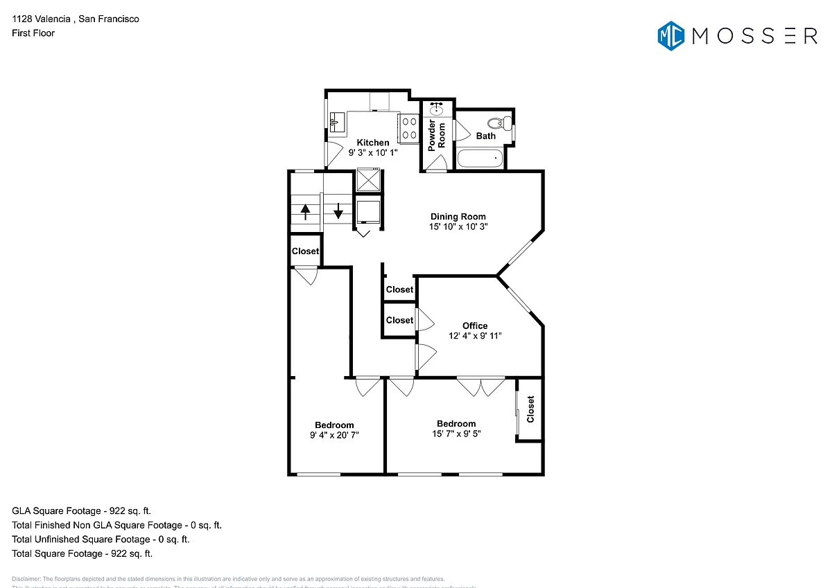 Floor plan 3 Bedroom 1 Bath