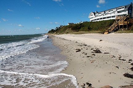 Condominium overlooks beach on Vineyard Sound