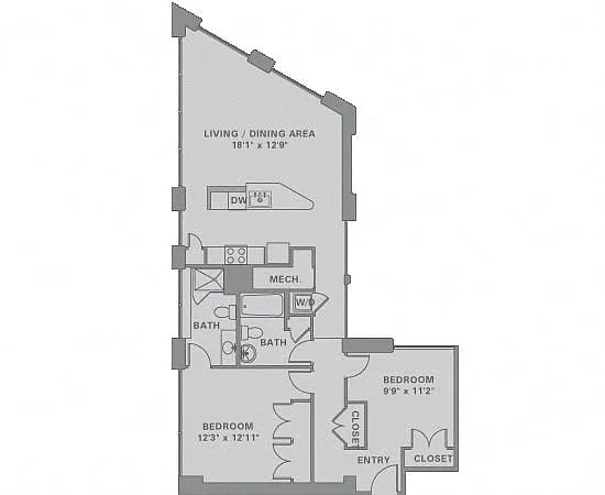 Floor plan 2 Bed/2 Bath-B8