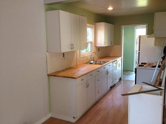 Kitchen with new butcher block counters