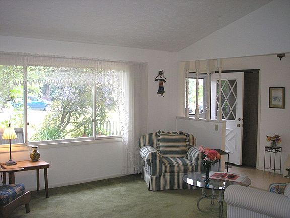 Vaulted great room with large picture window