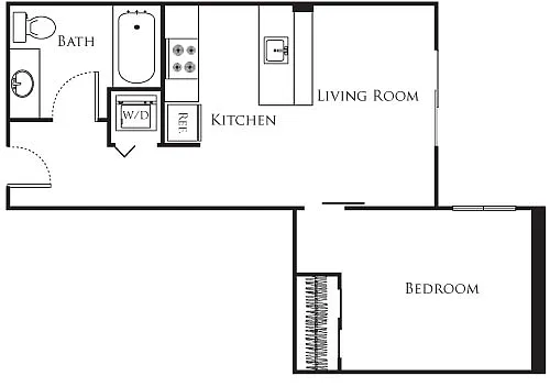 Floor plan Micro One Bed - D5