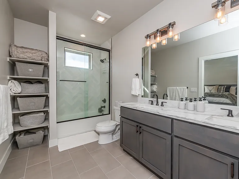 Spacious walk-in closet with lots of storage!
