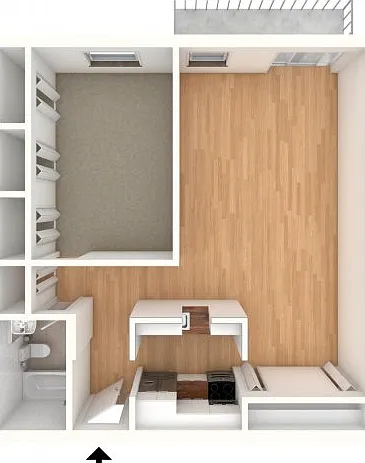 One bedroom floor plan One bedroom floor plan