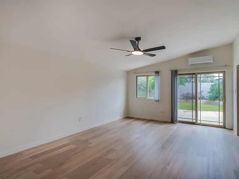 Brand new flooring throughout entire house! Brand new mini-splits (air conditioning and heating) in living room and primary bedroom. New ceiling fans in living room and all bedrooms.