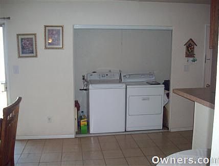 Laundry room conveniently inside of house