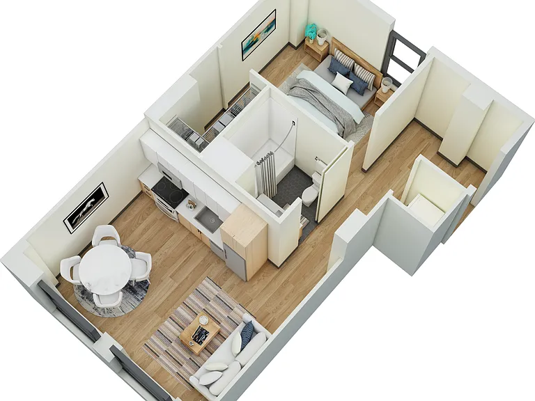 1 Bedroom, 1 Bathroom- K 1 Bedroom, 1 Bathroom- K