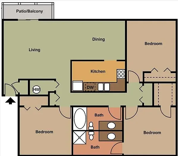 Floor plan 3bed 2bath (renovated)