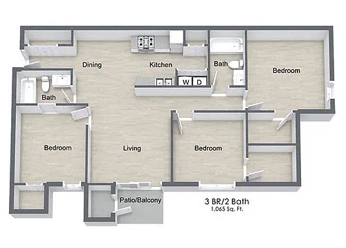 Floor plan Three Bedroom