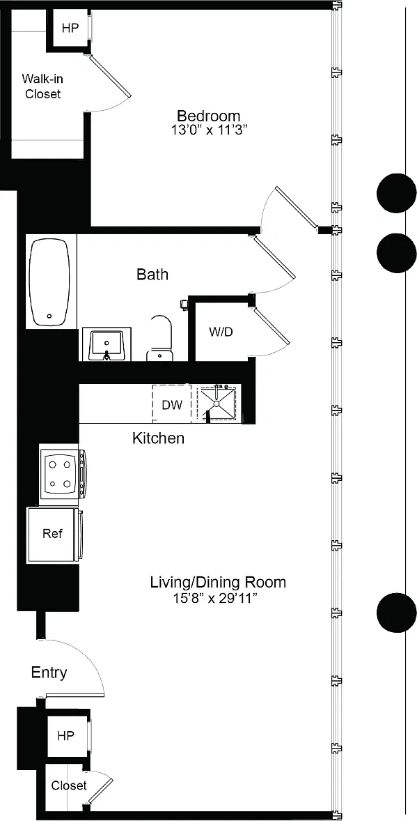 Floor plan One Bedroom G 19