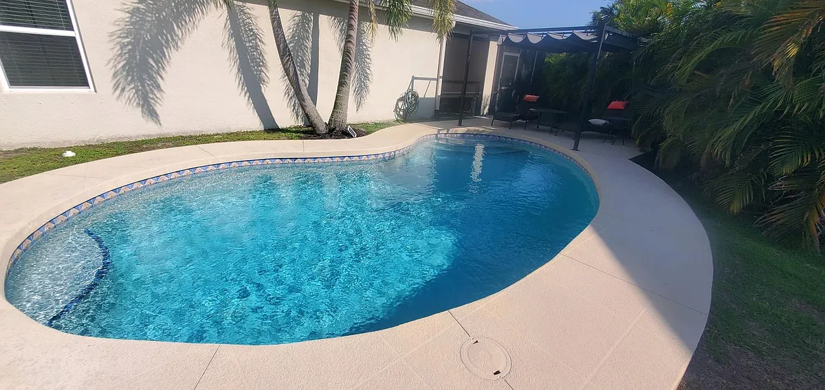 Salt water pool. Pool maintenance is twice per month and included in the rent. - 15450 Trinity Fall Way