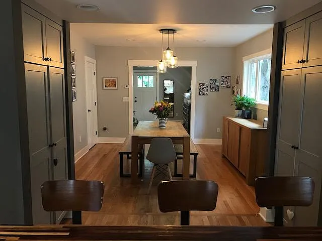 Dining room flows from kitchen and hallway entrance