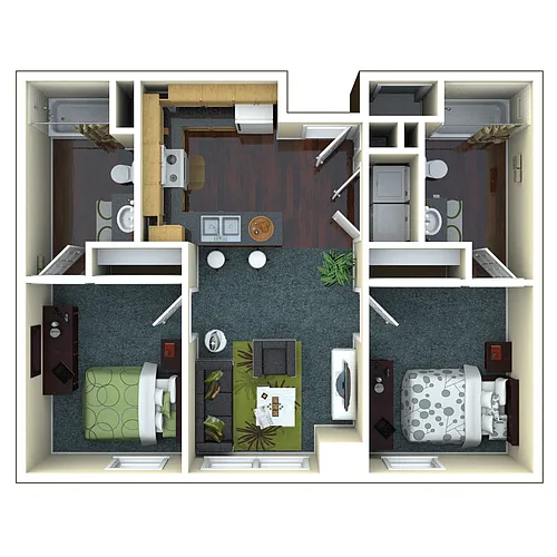 Floor plan B1 - 2X2