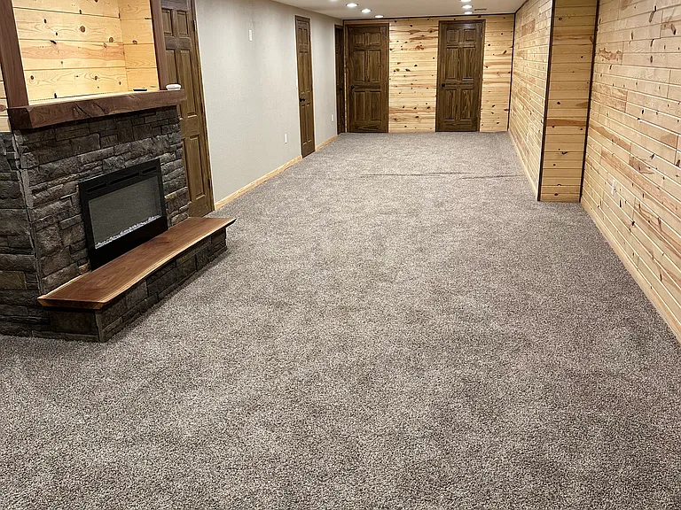 Basement Living with Fireplace.