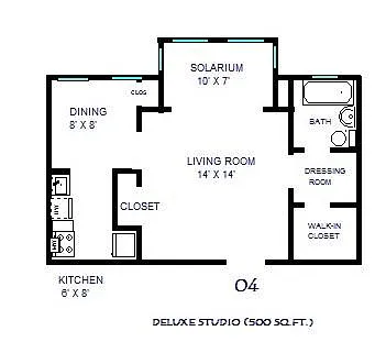 Floor plan Deluxe Studio 04