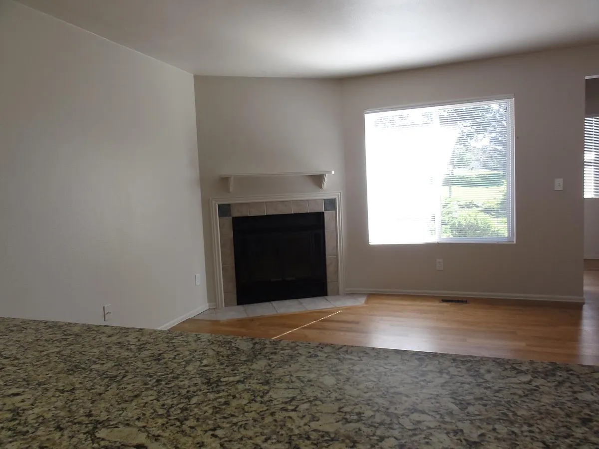 Living room with woodburning fireplace. - 1206 Iowa Ave
