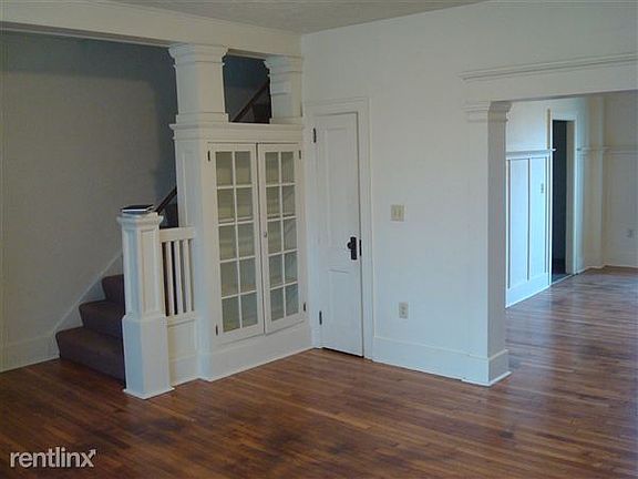 Living room with built in bookcase