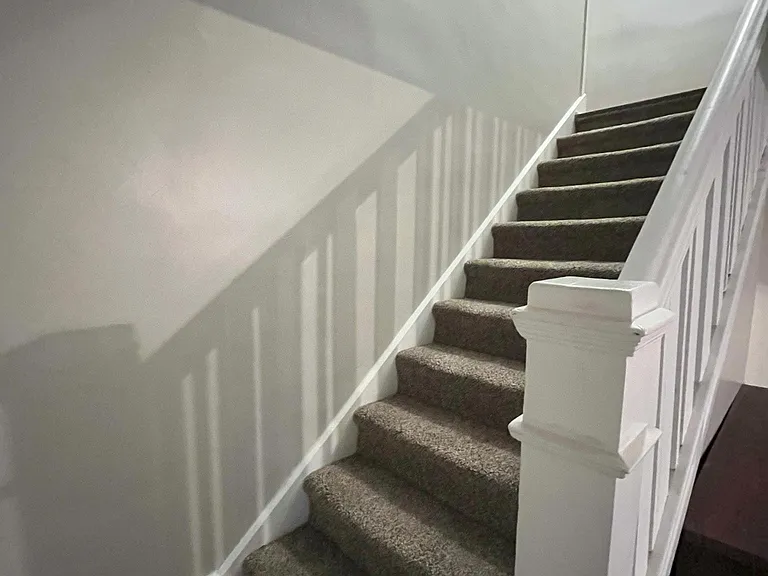 New carpet and paint on staircase.