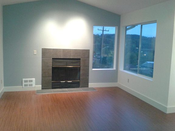 Fireplace in the vaulted living room