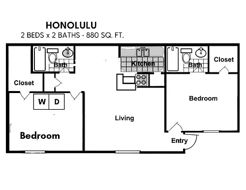 Floor plan 2X2-A