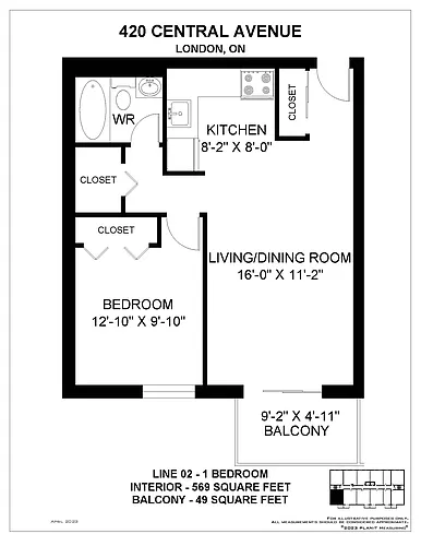Floor plan 1 Bedroom 1 Bed 1 Bath 7
