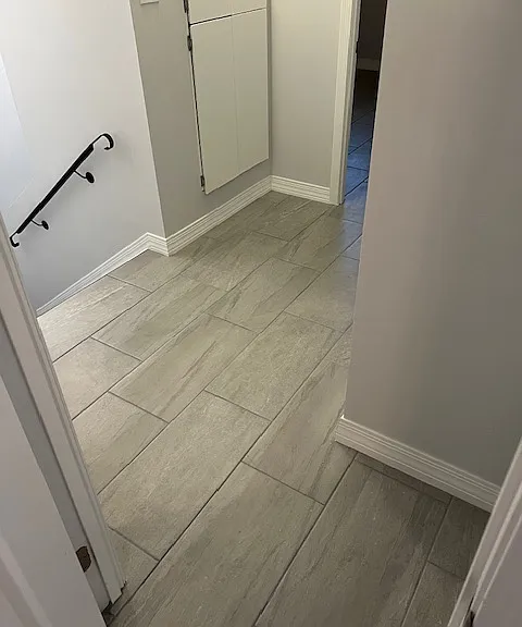 Second Floor Landing, Wall Sconce Lighting, Brand New Tile and Grout Flooring, New Baseboard Molding, Linen Closet, Stairwell, Freshly Painted Ceiling, Walls, New Baseboards and New Moldings.