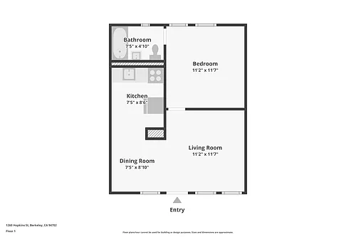 Floor plan One Bedroom - Downstairs