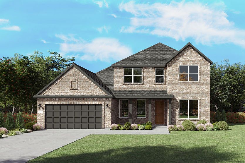 The Lindale, a two-story new home design shown with home exterior LS 201