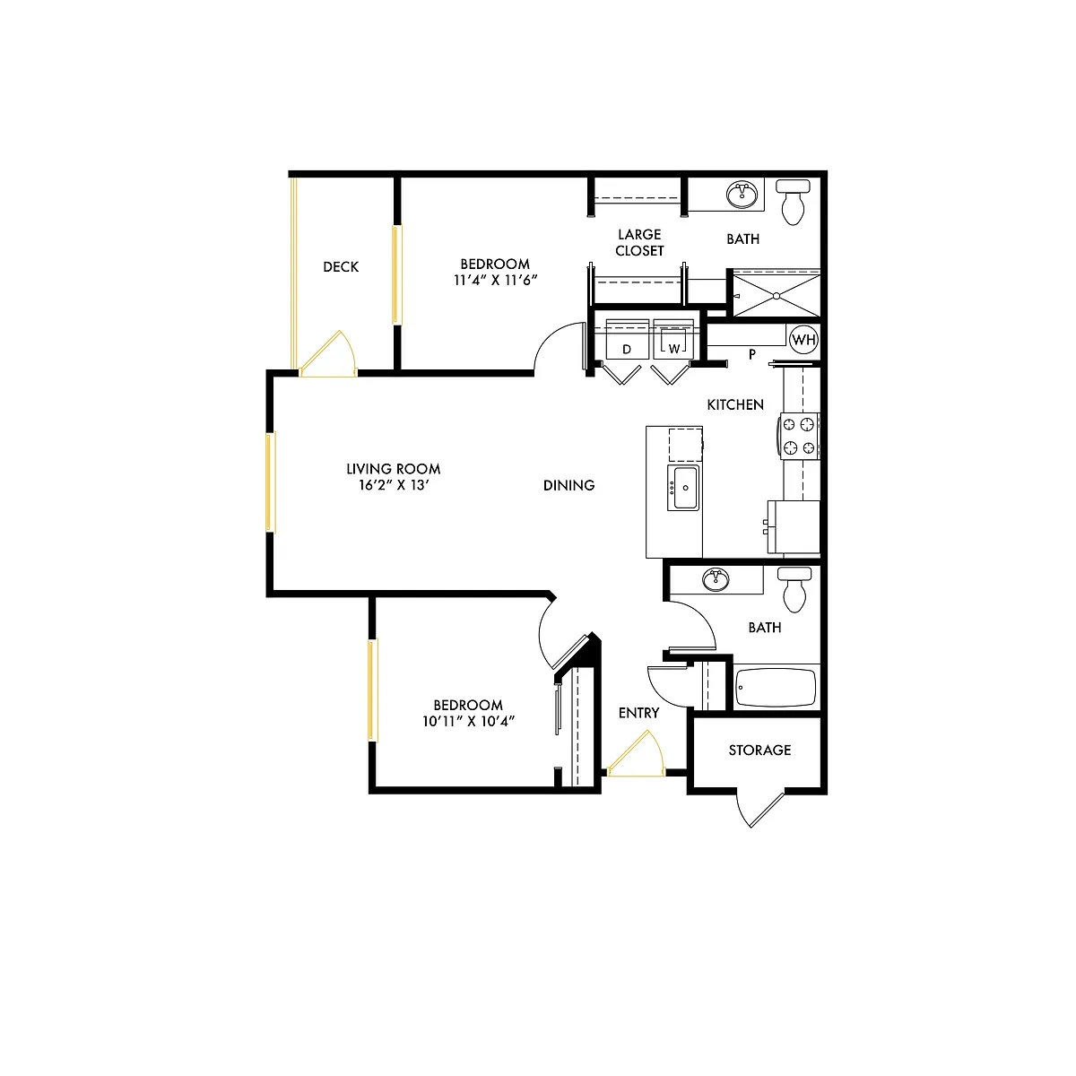 Floor plan South B6 2x2 Brand New