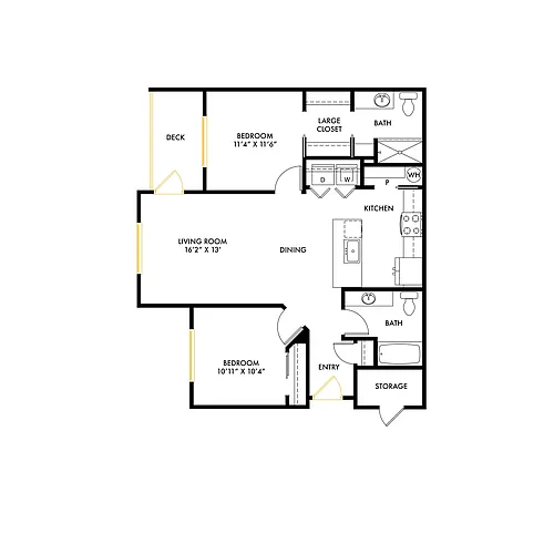 Floor plan South B6 2x2 Brand New