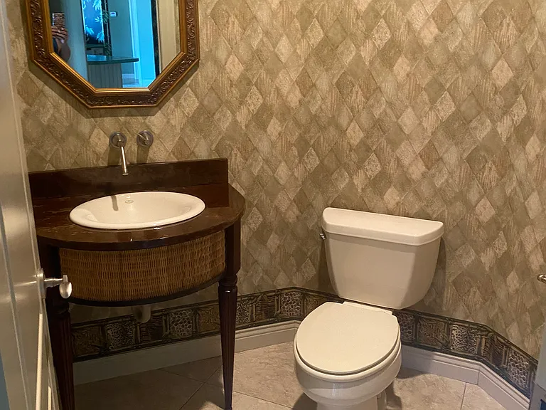 1/2 half bath off kitchen