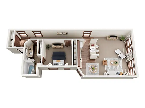 Floor plan One Bedroom One Bath