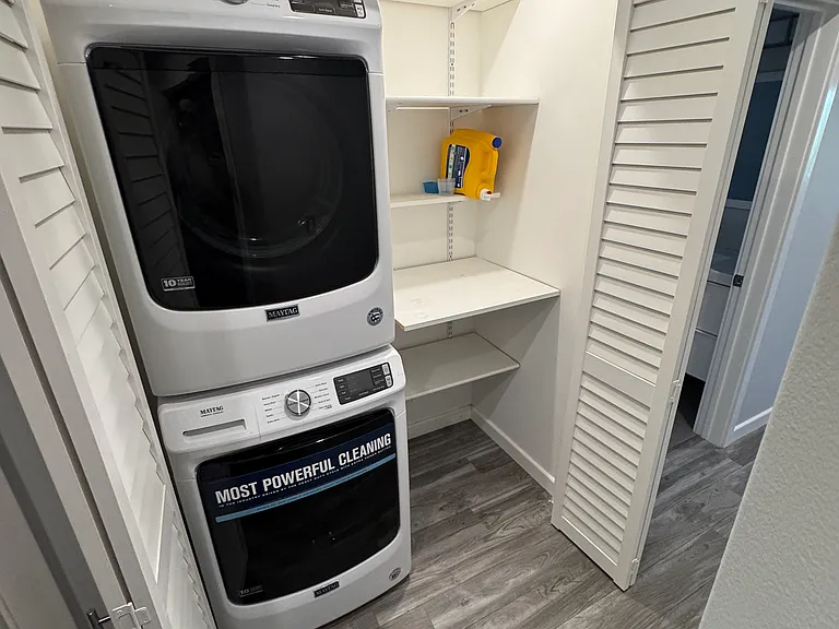 laundry closet in hallway