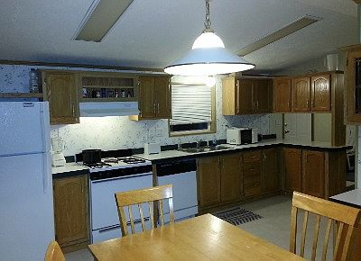 Large.....storage, lighting and space, appliances stay