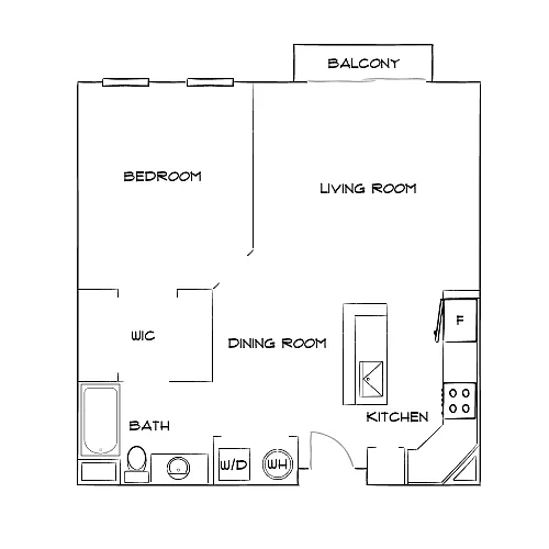 Floor plan Design 1A Premier Loft