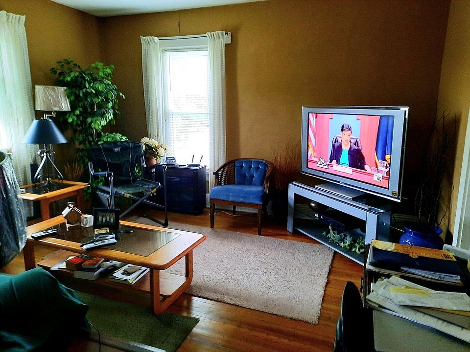 Living room with hard wood floor.