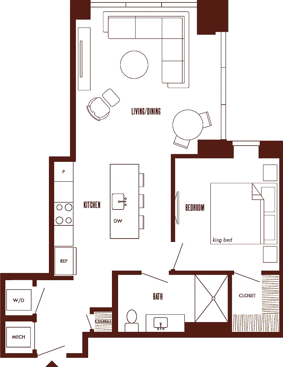 Floor plan 1 Bed/1 Bath-A9