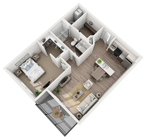 Floor plan Andante - One Bedroom