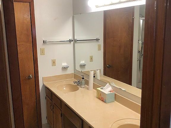 Master bath has double sinks