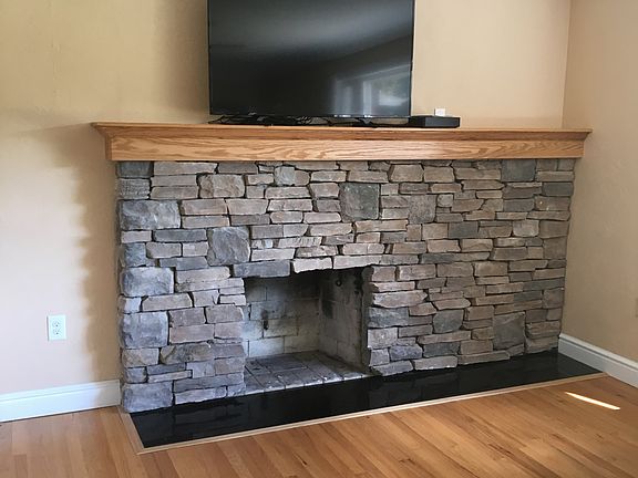 stone fireplace