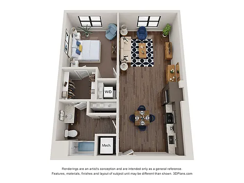 Floor plan 1BR-C