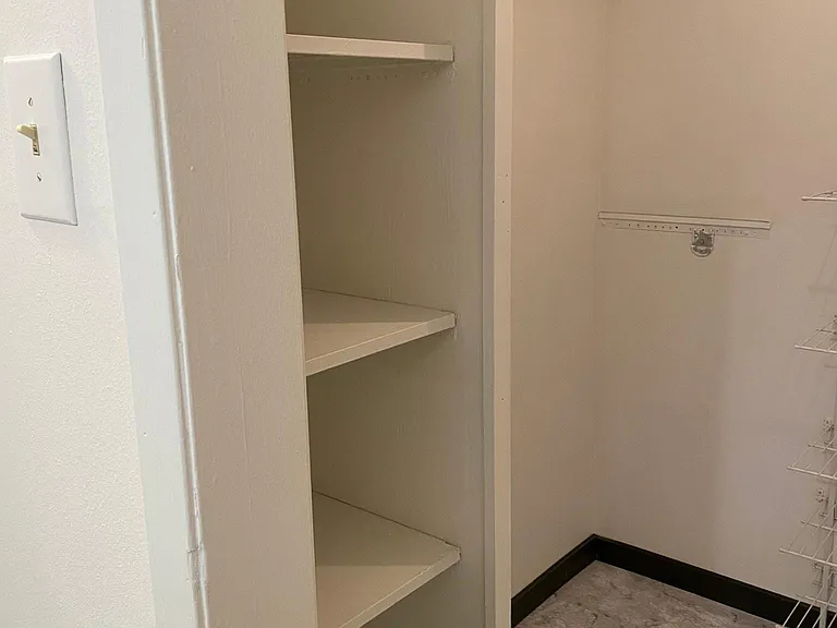 In same area as the vanity and adjacent to shower is master suite walk in closet.