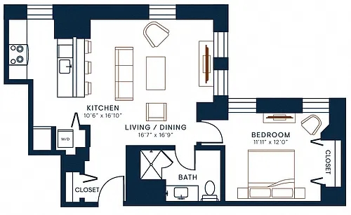 Floor plan 1 Bedroom 09